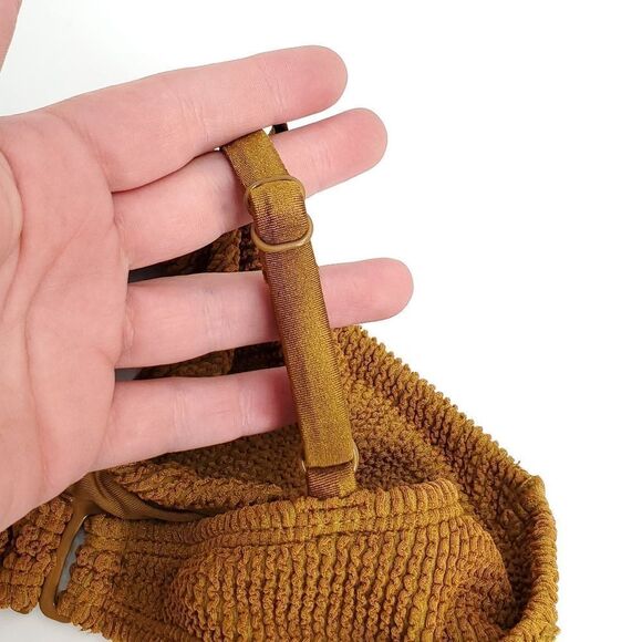 NWT GOOD AMERICAN Bronze Brown Always Fits Twist Bikini Top - Picture 11 of 14